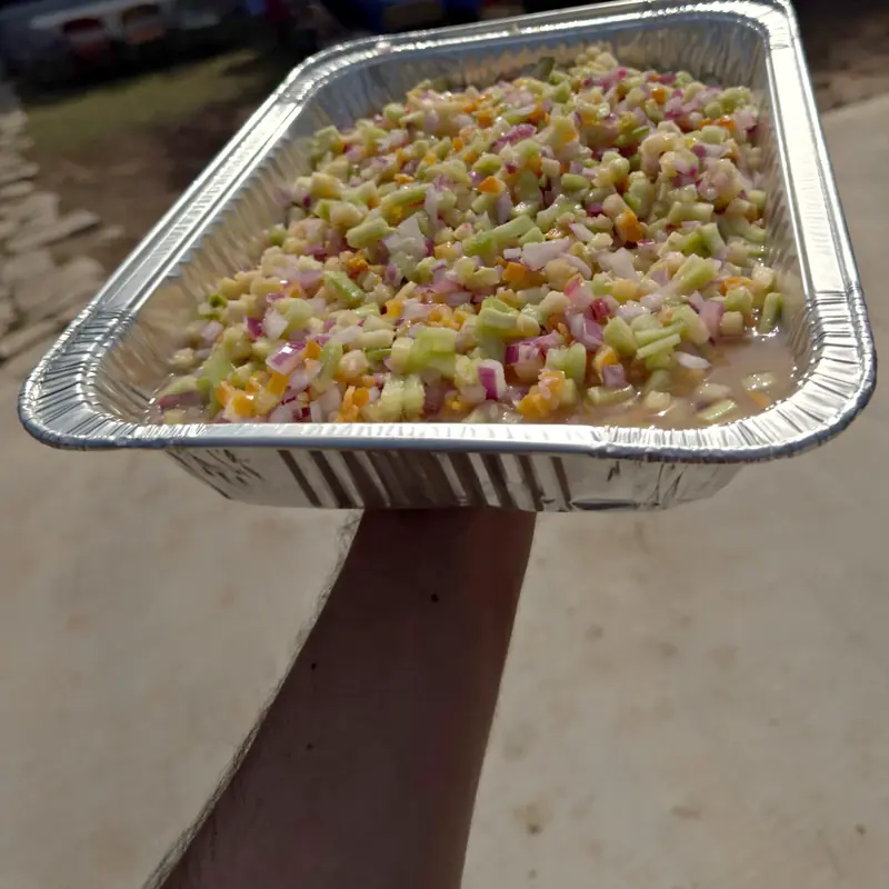 Tray of fresh diced toppings